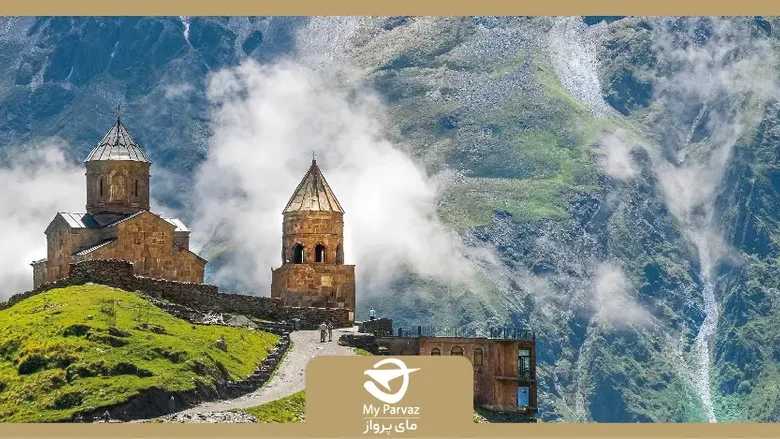 نقشه گرجستان و کشورهای همسایه بر روی نقشه به زبان