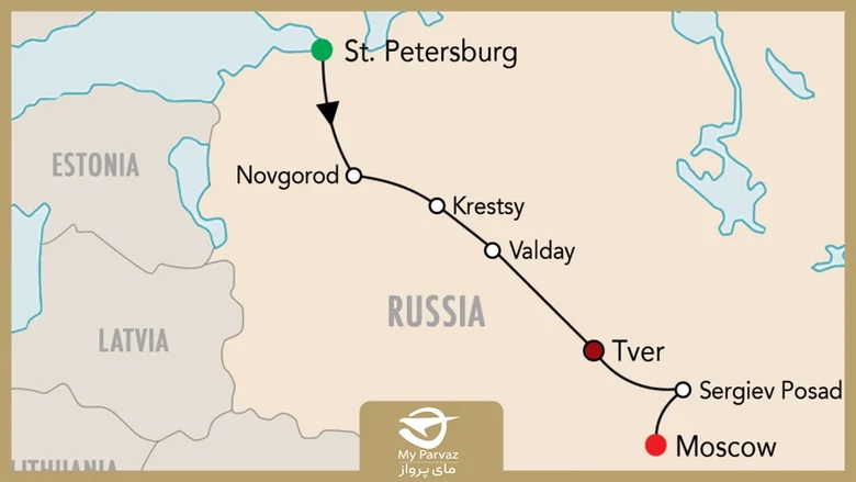 فاصله مسکو تا سن پترزبورگ