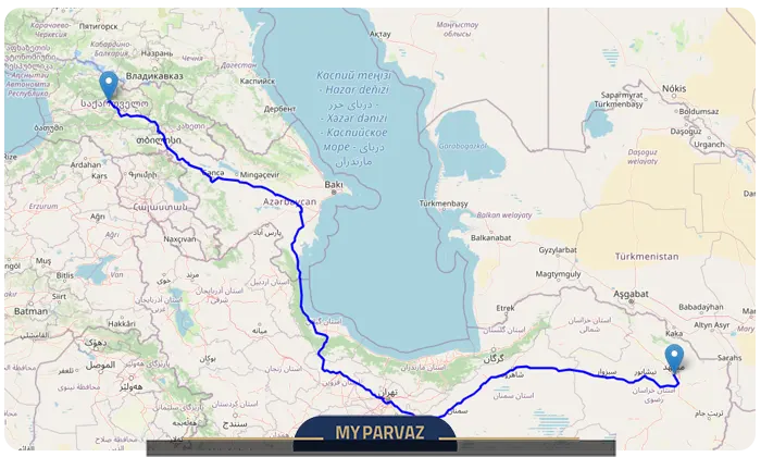 فاصله مشهد تا گرجستان